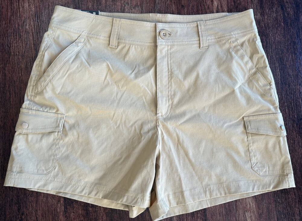 Eddie Bauer Khaki Stretch Casual Trail Utility Shorts Womens Size 14 NWT